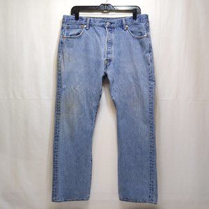 Levi's 501 Vintage Button Fly Blue Jeans 36x29 Red Tag Top Button #3757 EUC